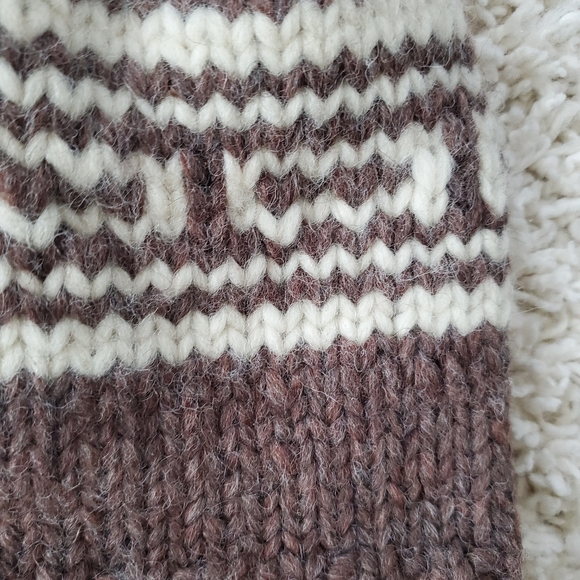 NWT Vintage 100% Wool Nordic Toque Hat with Pompom 80s - Picture 3 of 3